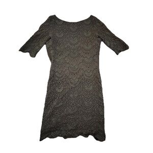 Nightcap Free People Sz 1 Spanish Lace Bodycon Dress Open Deep Back Mini Grunge